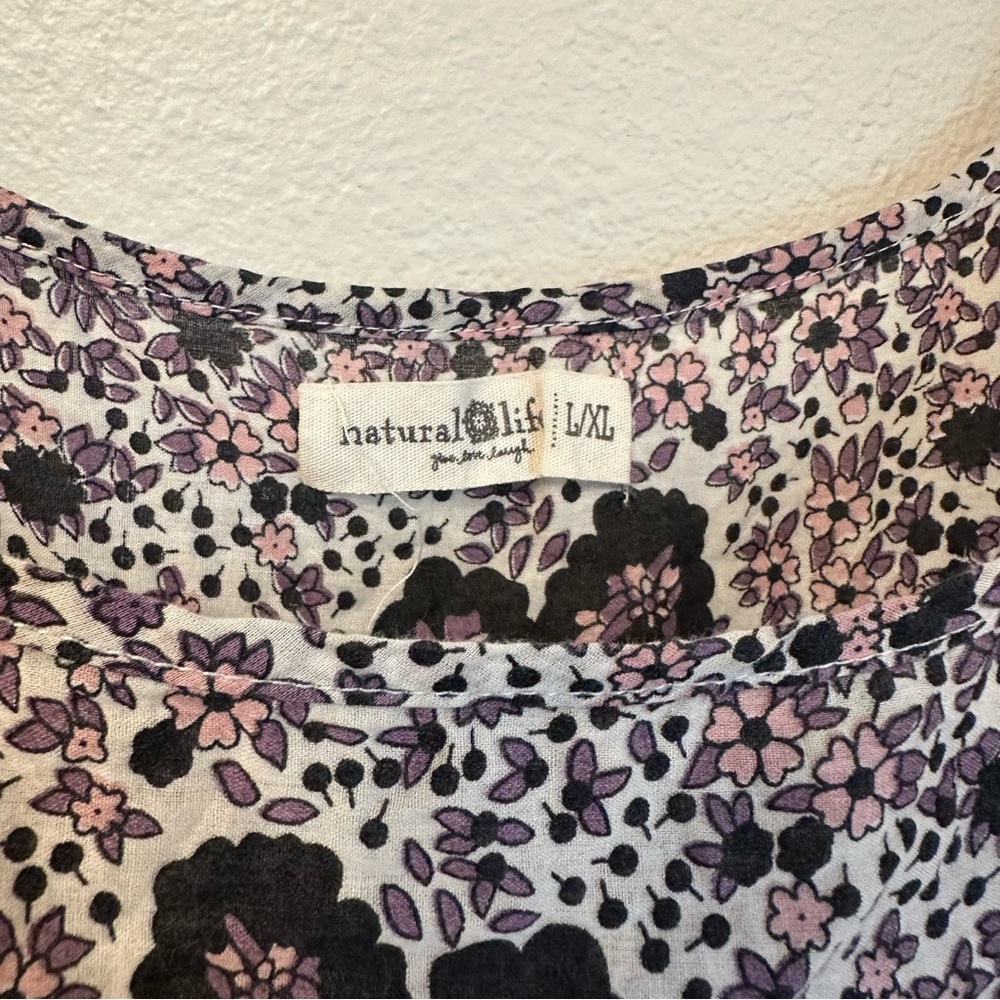 NATURAL LIFE Navy and Cream Printed Maxi Dress - Picture 4 of 7